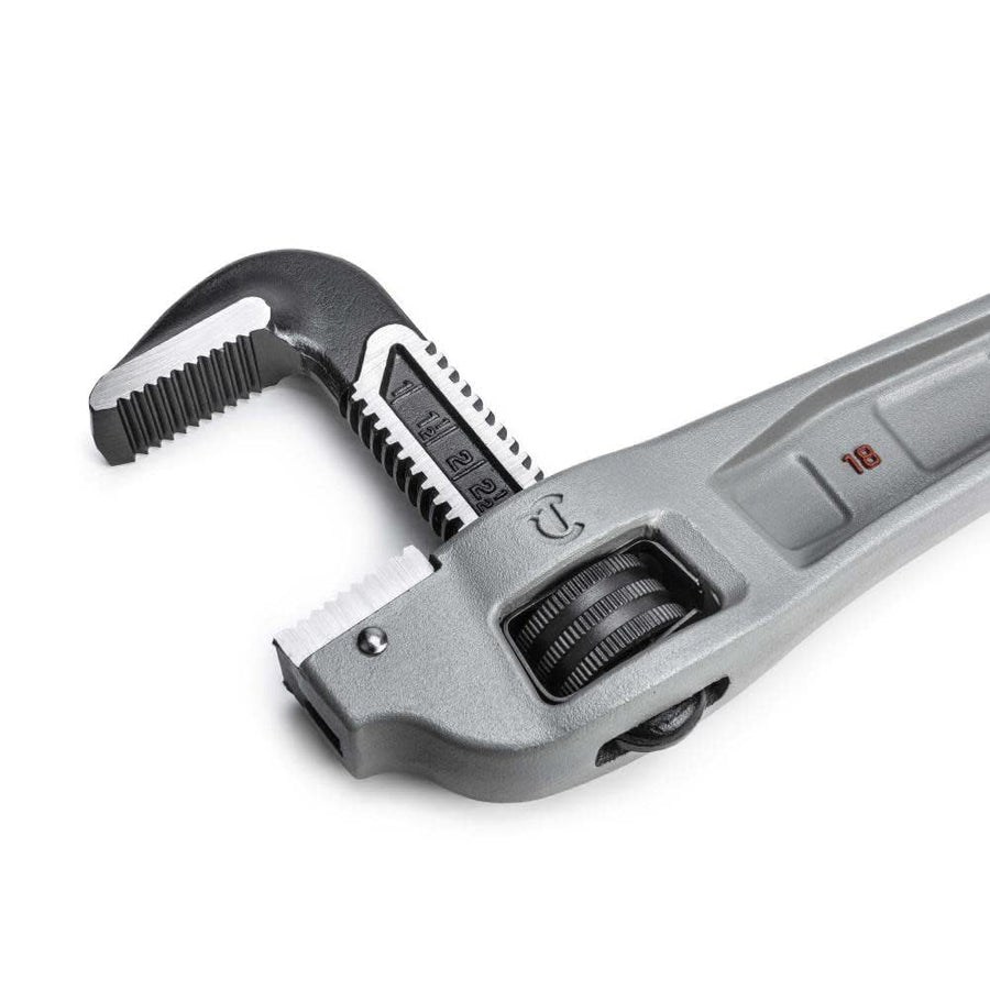 Crescent Offset Handle Aluminum Pipe Wrench - Heavy Duty Plumbing Tool for Tight Areas - Adjustable Home Repair Hand Tool - 18" - CAPW18F