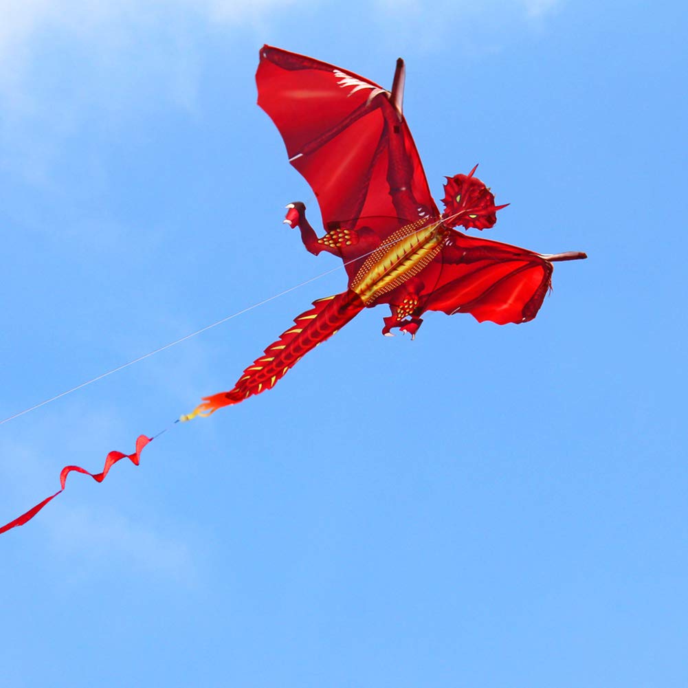 Flying Tail with Kite Outdoor for Children Park Family Classical Dragon Cloth