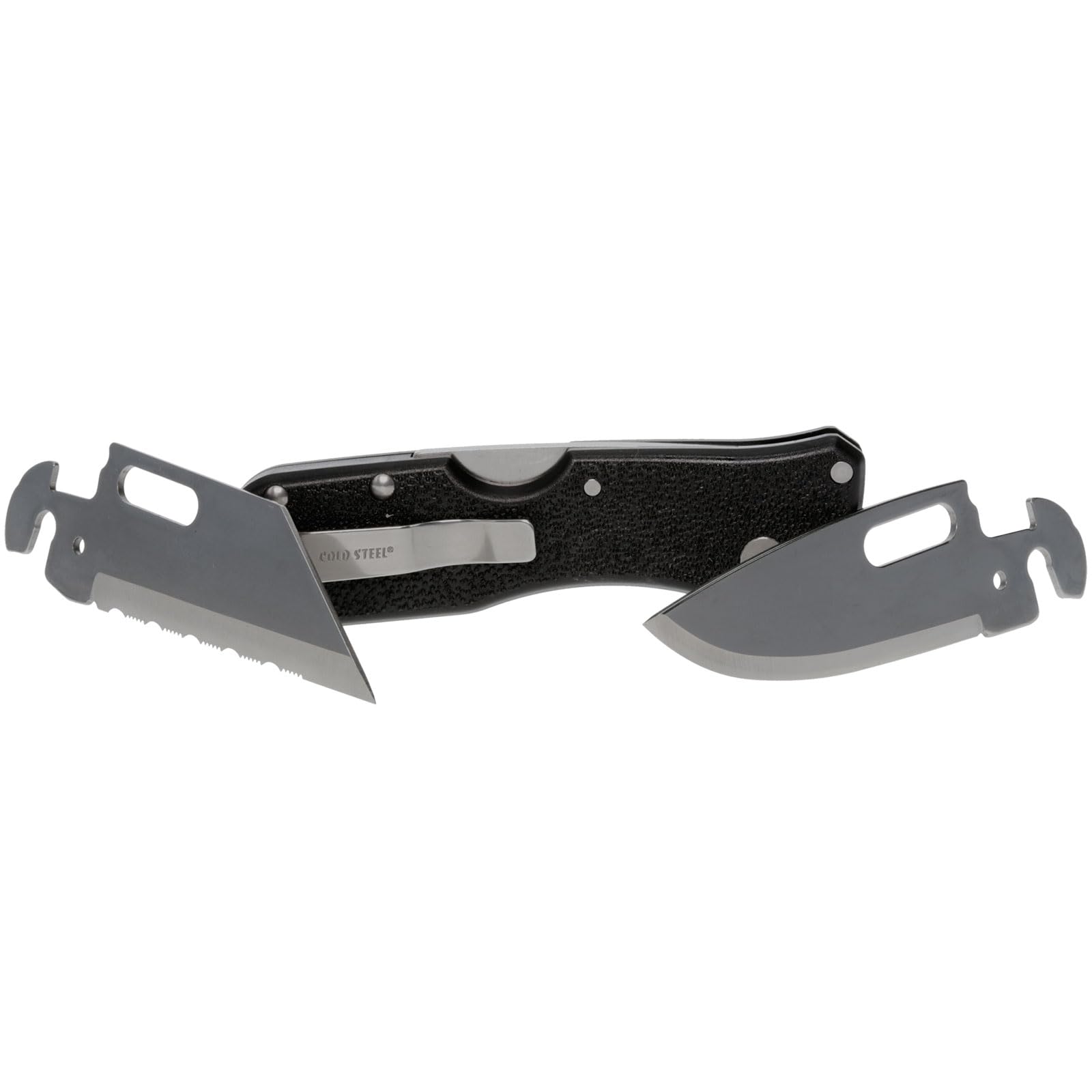 Cold Steel Durable Click N Cut Folder Hiking & Hunting Steel 5 Oz Compact 7" Long Folding Knife with Strong Lock & 2 Interchangeable Blades - Boxed Package