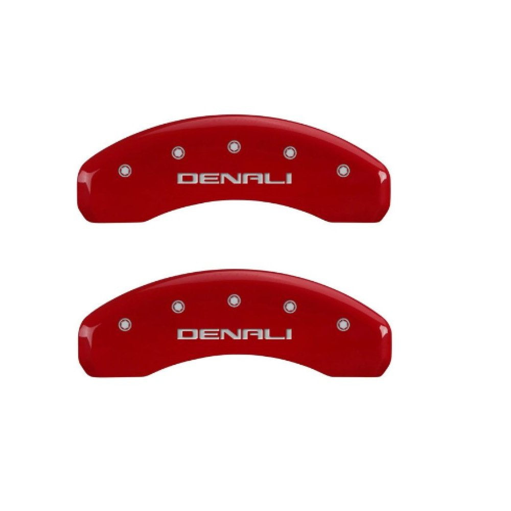 Denali Red Powder Coat Finish MGP Caliper Covers 34209SDNLRD, Set of 4, Silver Characters