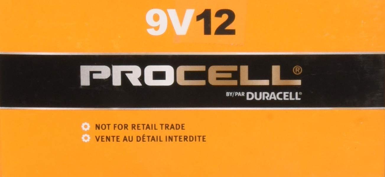 Procell Duracell 9 Volt Batteries, Pack of 12 (Packaging May Vary)