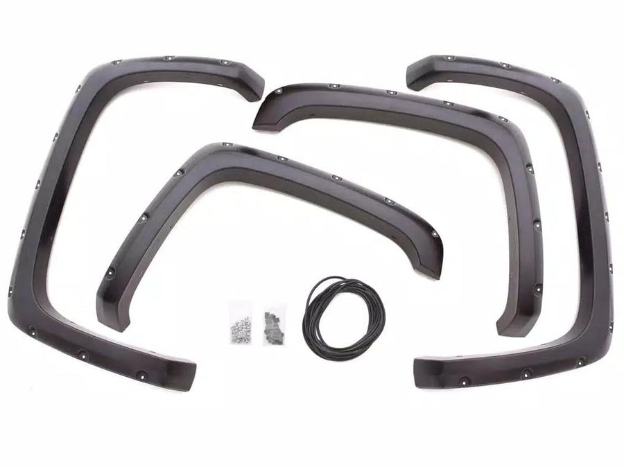 Lund Elite Series RX125S Black Rivet Style Fender Flare (Smooth Finish, 4pc Set)