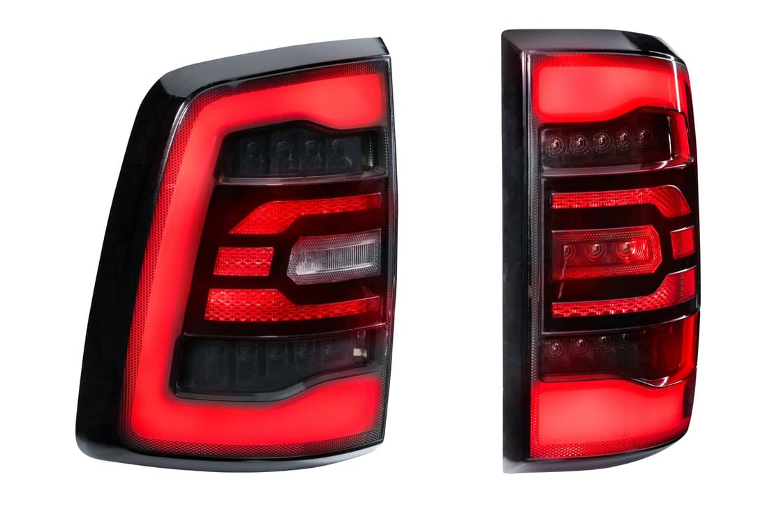 GTR Lighting Smoked Carbide LED Taillights fits Dode Ram 09-18, Plug and Play Replacement Pair of Taillights (GTR.TL10)