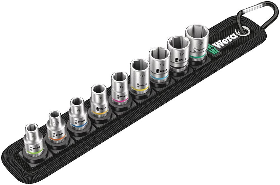 4 sock set Belt 1/4" drv 9 pieces