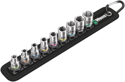 4 sock set Belt 1/4" drv 9 pieces