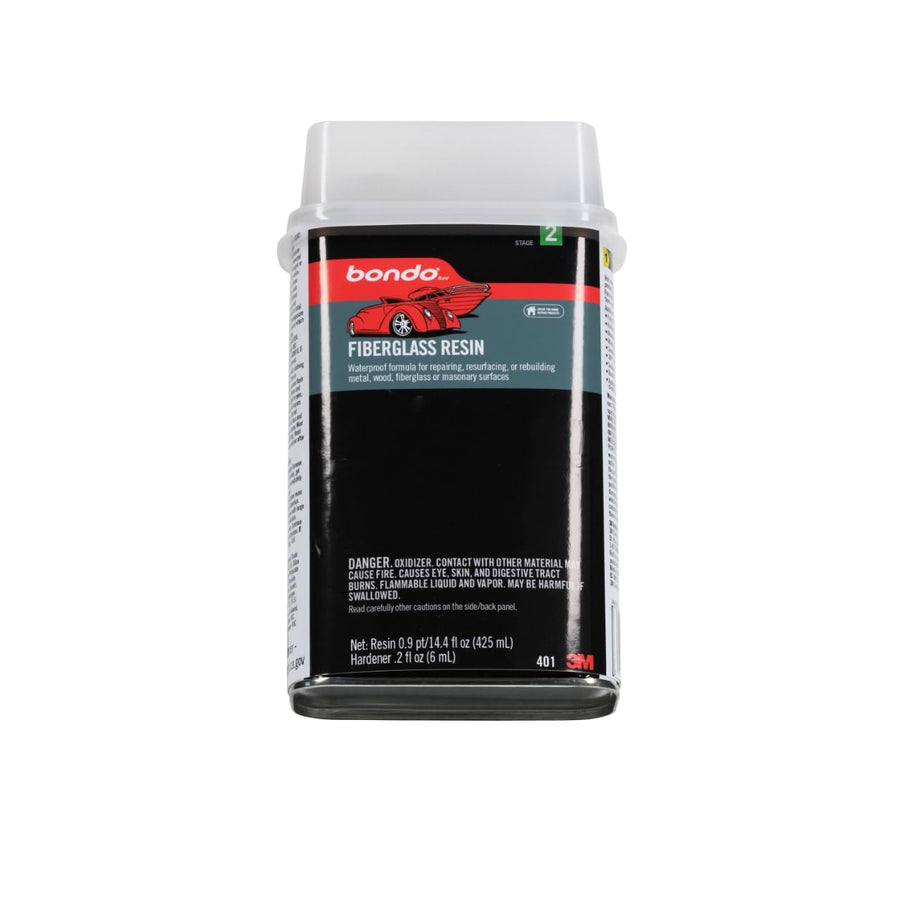 Bondo 3M Fiberglass Resin 0.9 Pint, Stage 2, Waterproof Formula for Repairing, Resurfacing, or Rebuilding Metal, Wood, Fiberglass or Masonry Surfaces (401)