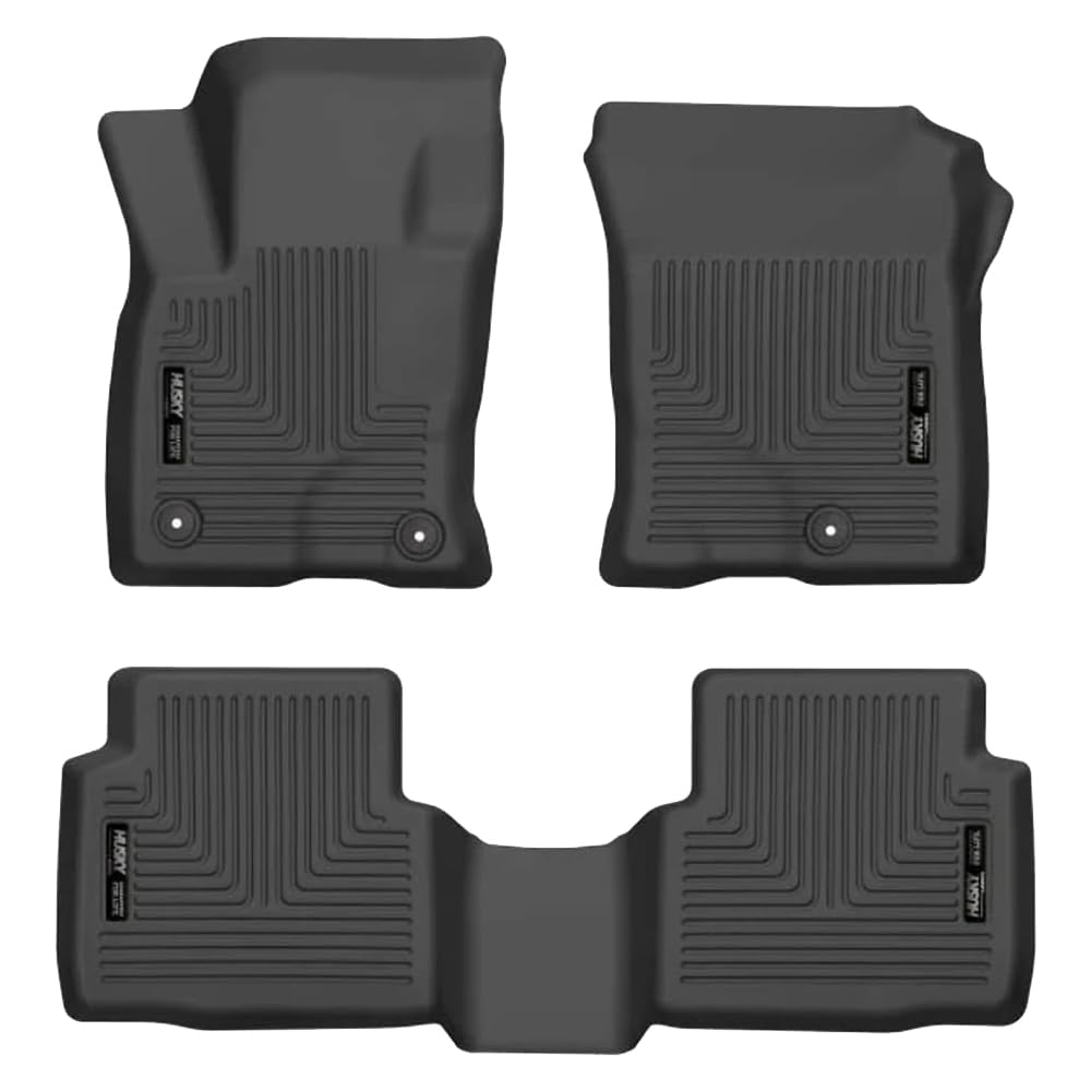 Weatherbeater Husky Liners Floor Mats | Fits 2020-2023 Ford Escape | Front & 2nd Row, 3-pc Black - 95721