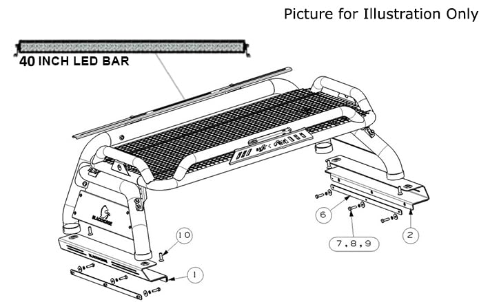 Atlas Roll Bar Black Horse W/40 in LED Light Bar Compatible with 2005-2021 Nissan Frontier-ATRB7BK-KIT