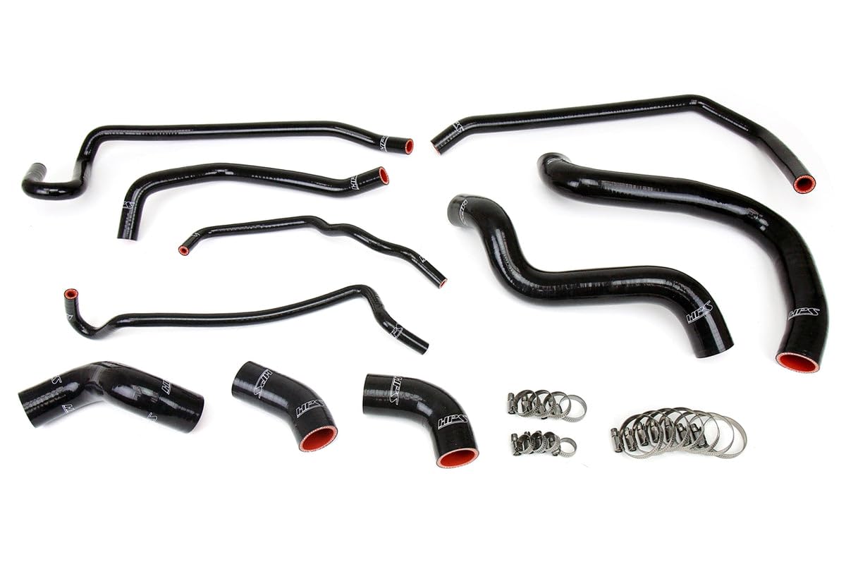 Black HPS 57-1429-BLK Silicone Radiator Coolant/Heater Hose Kit