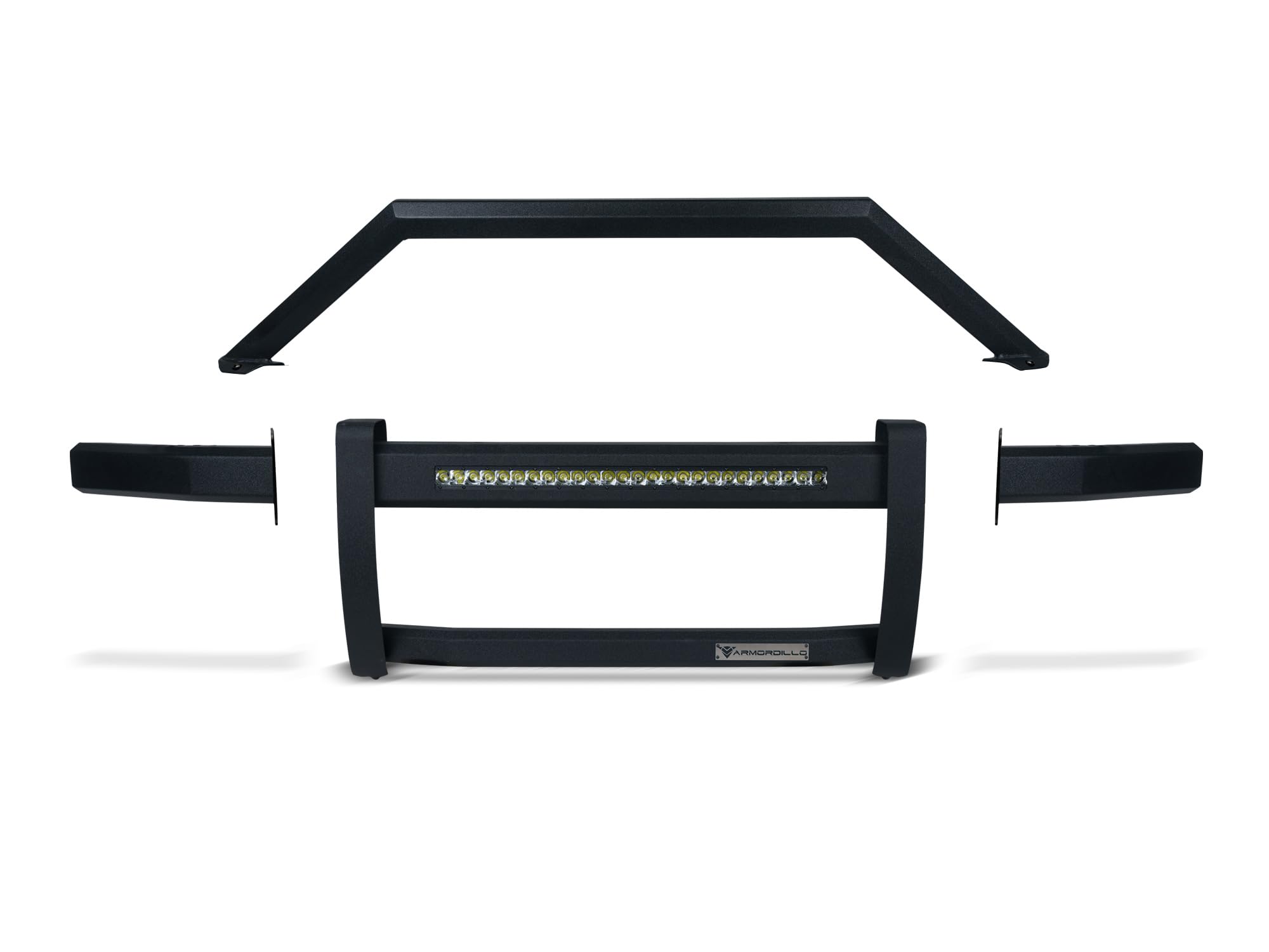 ARX LED Pre-Runner Guard Armordillo Compatible With 2019-2024 Dodge Ram 1500|8734247|Textured Black|Pre-Runner Grille Guard|Bumper Guard|26" LED Light Bar