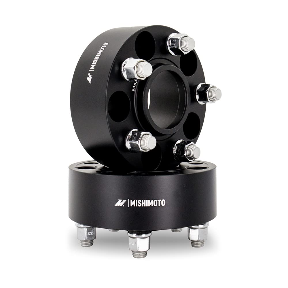 Mishimoto 5x114.3 Wheel Spacers, 67.1 Center Bore, M12x1.5, 50mm Thick, Black