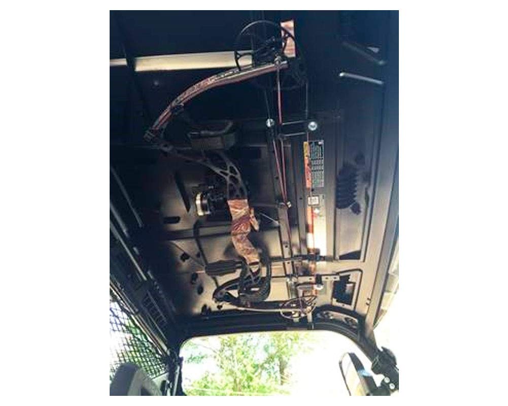 Quick-Draw Great Day Overhead Bow Rack - for UTVs with Roll Bar Width of 54-60in - Black Powder-Coated Finish - Single Bar Model - 1 Bow, QD862-OBR