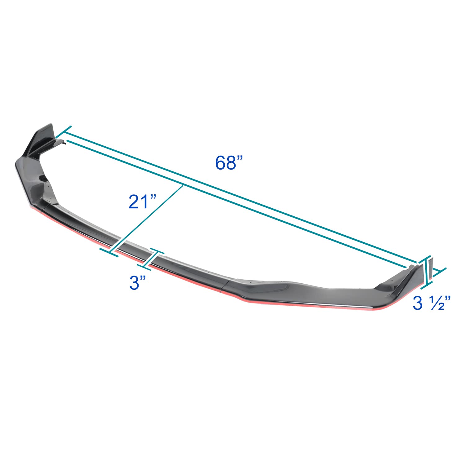 Glossy Black Red Trim Spec-D Tuning Front Bumper Lip Splitter 3PC Compatible with Lexus IS350 IS200T 2017-2020