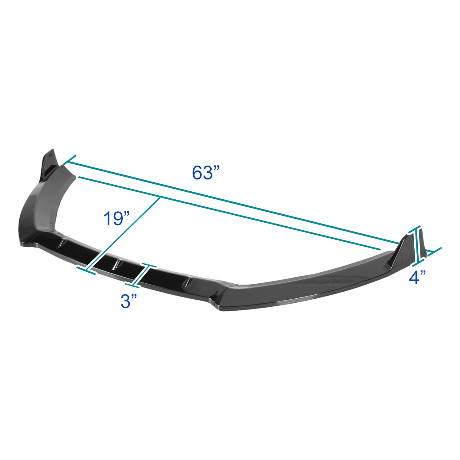 Front Bumper Lip Spoiler Splitter Spec-D Tuning Glossy Black Compatible with 2014-2019 Ford Fiesta S SE Titanium