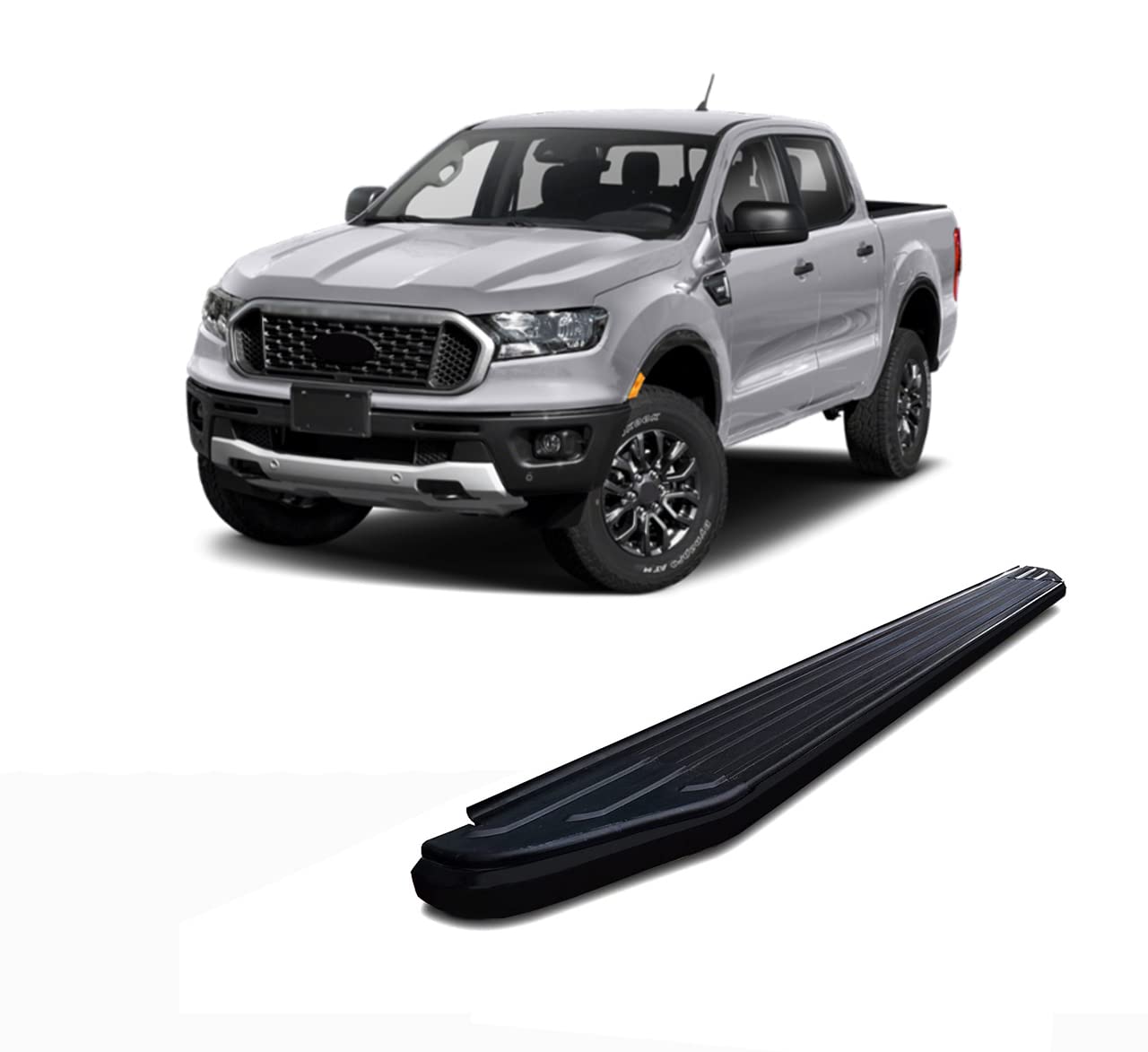 Peerless Black Horse Running Boards Black Compatible with 2019-2023 Ford Ranger-PR-F182BK