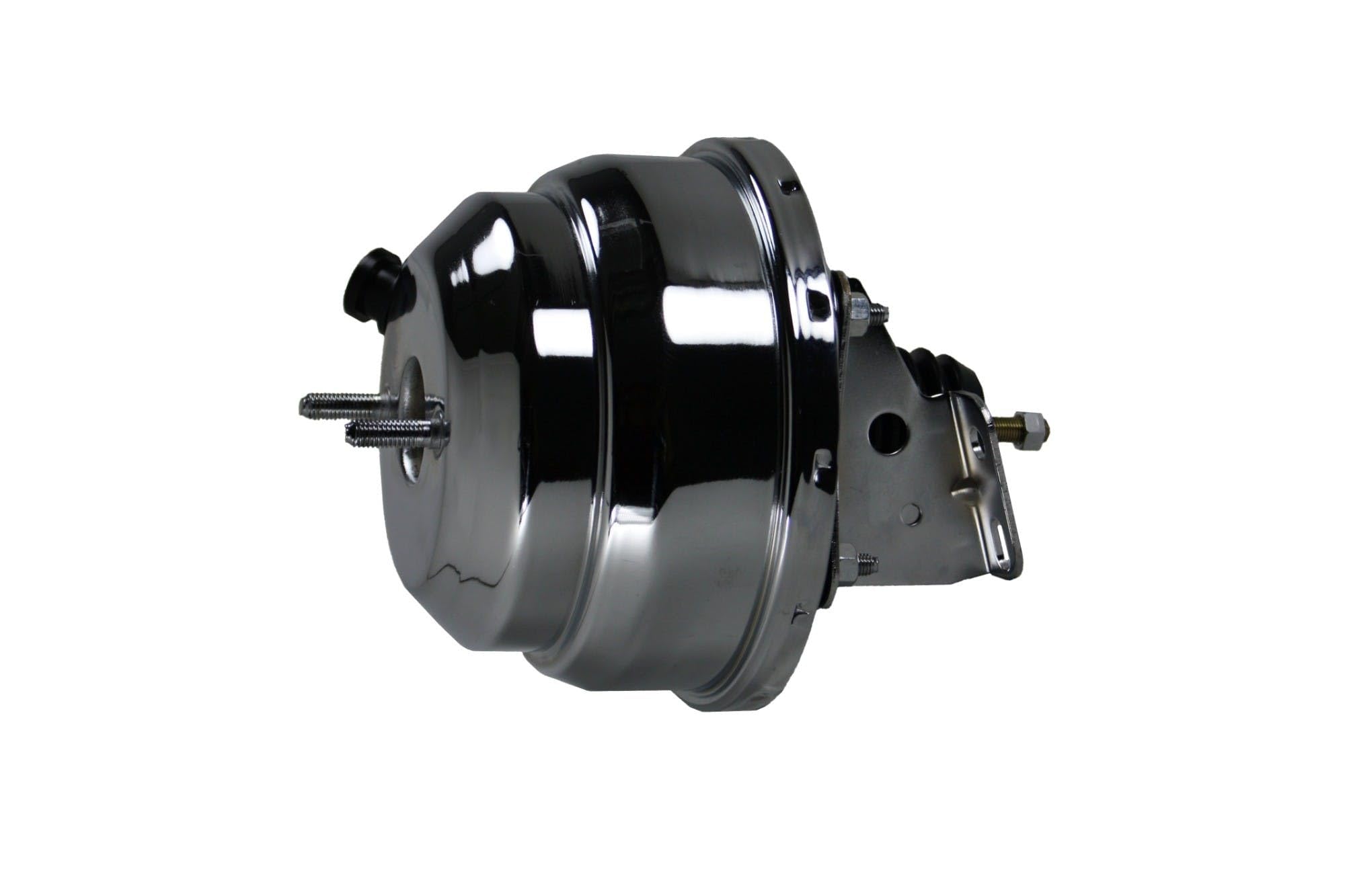 8 Inch LEED BRAKES Dual Power Booster, 1-1/8 Inch Bore Flat Top Master (Chrome)