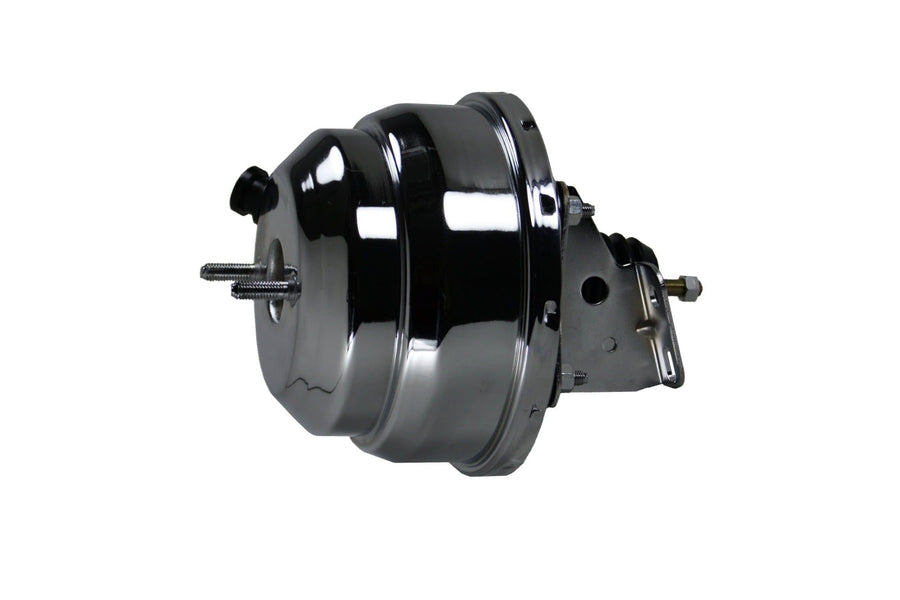 8 Inch LEED BRAKES Dual Power Booster, 1-1/8 Inch Bore Flat Top Master (Chrome)