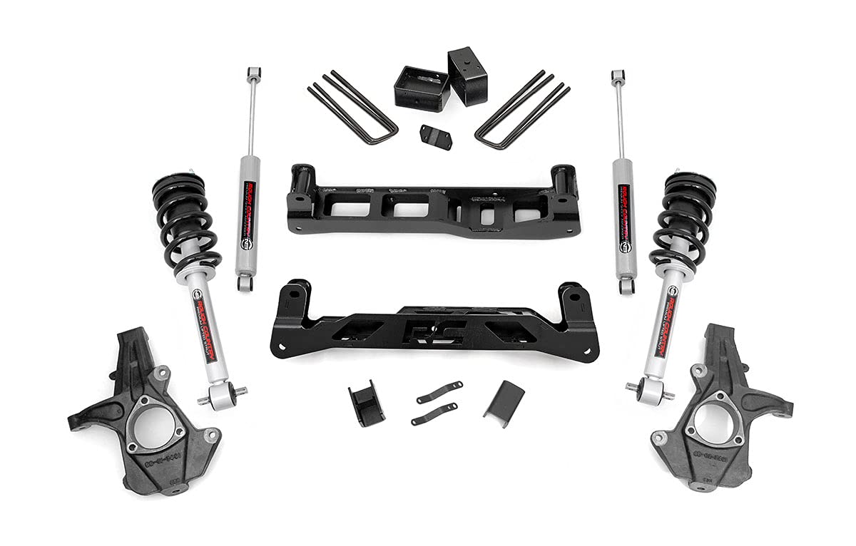 5" Rough Country Suspension Lift Kit with N3 Struts/N3 Shocks for Chevy Silverado & GMC Sierra 1500 (2014-2018 w/Stock Cast Steel Control Arms)