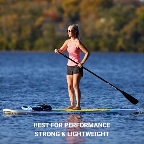 Rave Sports Adjustable SUP Paddle – Lightweight Oar for Stand Up Paddleboard, Floats and No Twist Handle Lock, Tempo Style