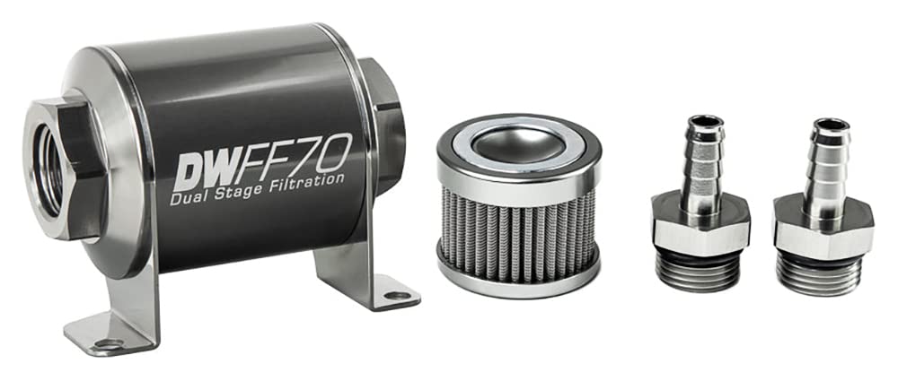 in-line DeatschWerks Fuel Filter and housing kit (8-03-070-100K-38)