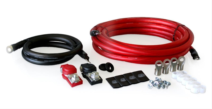 XP FLEX 2 AWG Racing Cable Kit – XS Power RK2GA-1 Lightweight Single Battery Wiring Kit for Car Audio – Includes 16ft OFC Power Cable, 3ft Ground Cable, Terminals, Heat Shrink, Clamps and Screws