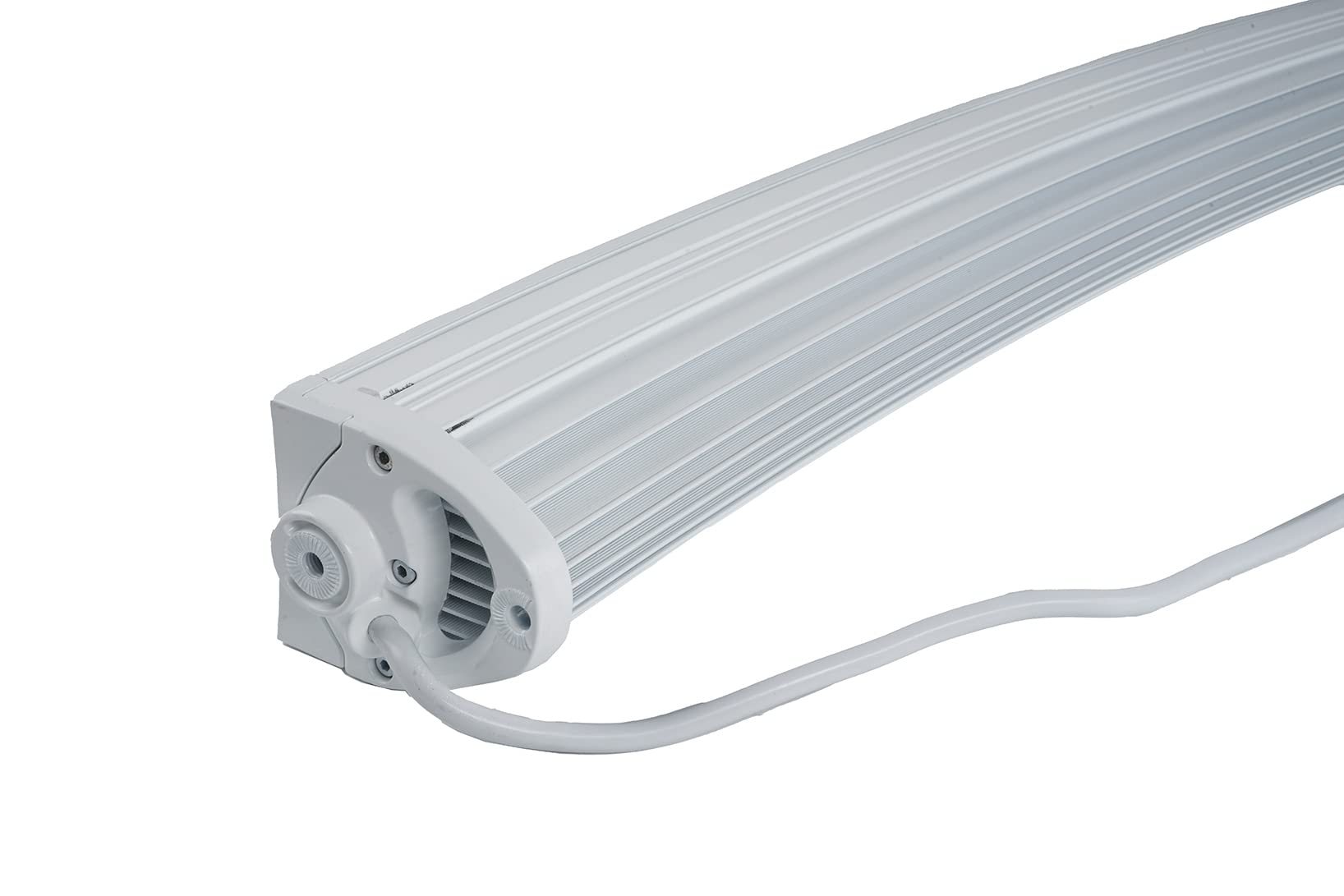 Race Sport Lighting 50inch MS240WCWA Single Row Marine Grade Wrap Around White Shell Light Bar with 240-Watt 24 x 10W High Intensity OSRAM LEDs