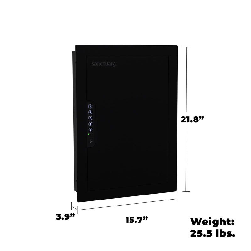 In-Wall Sanctuary Vault with Electronic Lock, Matte Black