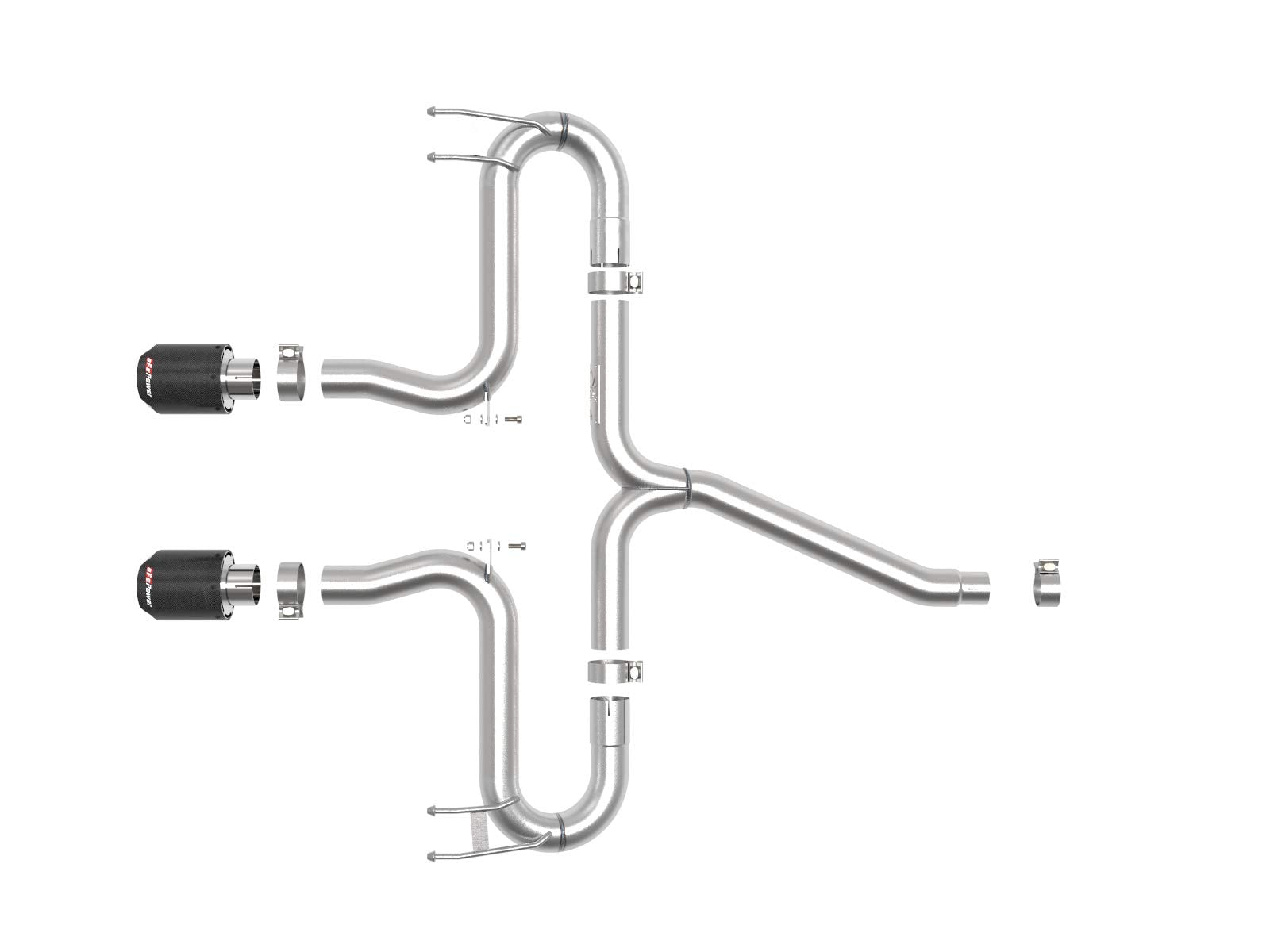 Takeda aFe Power 2-1/2 IN 304 Stainless Steel Axle-Back Exhaust System w/Carbon Fiber Tips