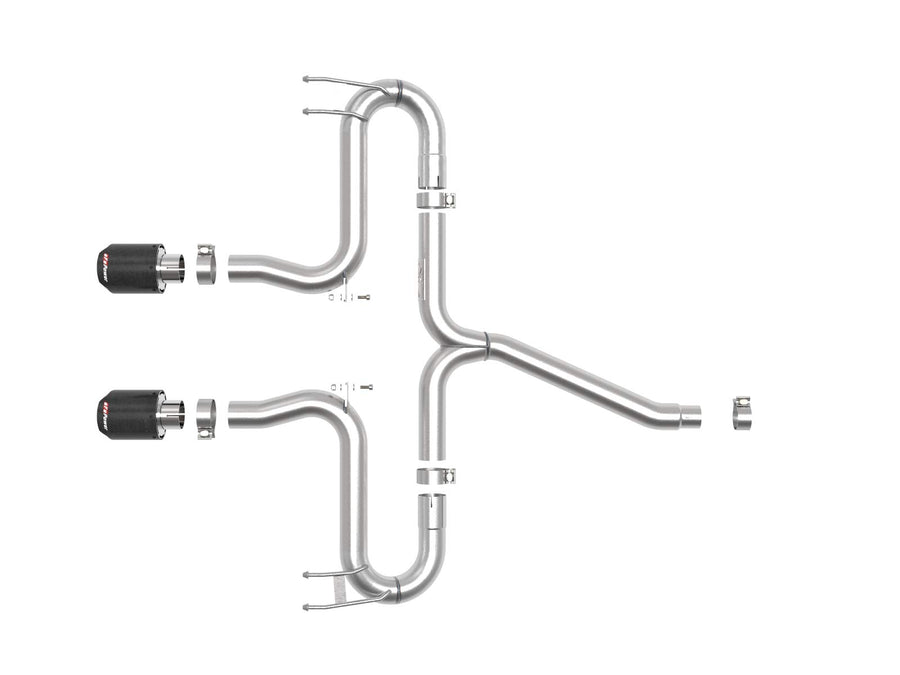 Takeda aFe Power 2-1/2 IN 304 Stainless Steel Axle-Back Exhaust System w/Carbon Fiber Tips