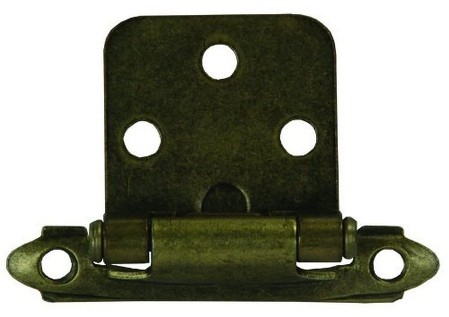 Self-Closing JR Products Flush Mount Hinge - Antique Brass 70585
