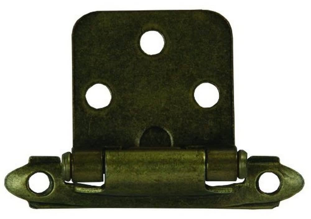 Self-Closing JR Products Flush Mount Hinge - Antique Brass 70585