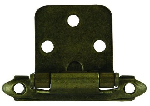 Self-Closing JR Products Flush Mount Hinge - Antique Brass 70585