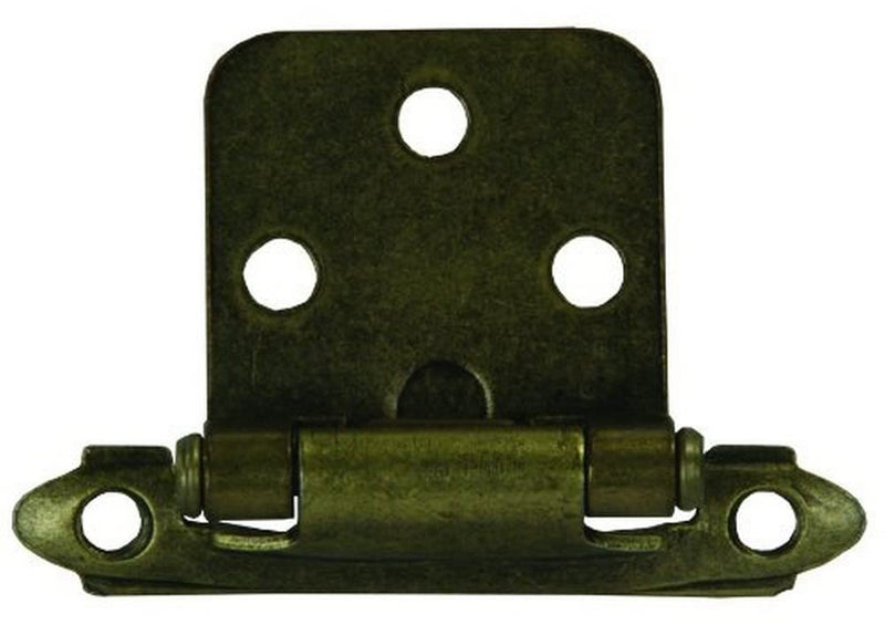 Self-Closing JR Products Flush Mount Hinge - Antique Brass 70585