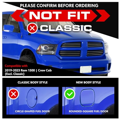 6.6" Blade Running Boards Tyger Auto Compatible with 2019-2026 Ram 1500 (Not Fit 19-24 Classic) | Crew Cab | TG-BL8D7178 | Side Step Nerf Bars