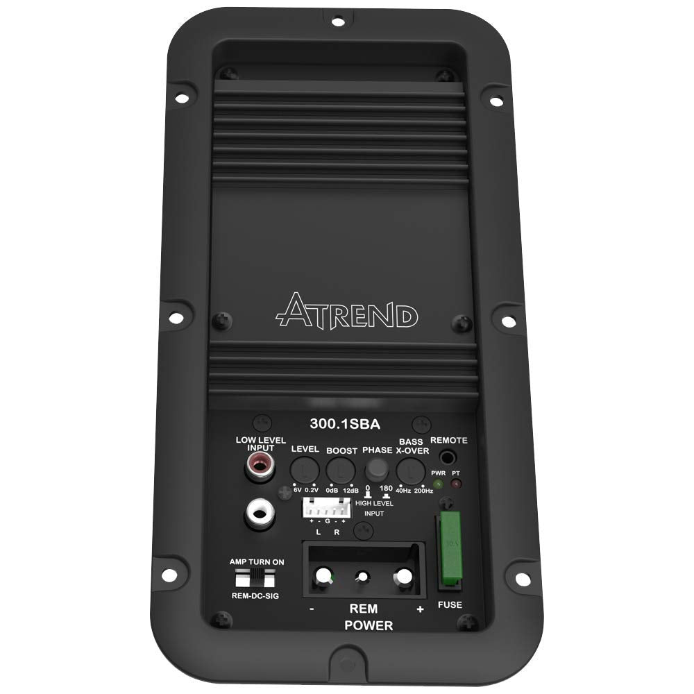Atrend 336 Watt RMS, Class-D Amplifier Built into an Airtight & Impact Resistant Enclosure, Black 3001SBA
