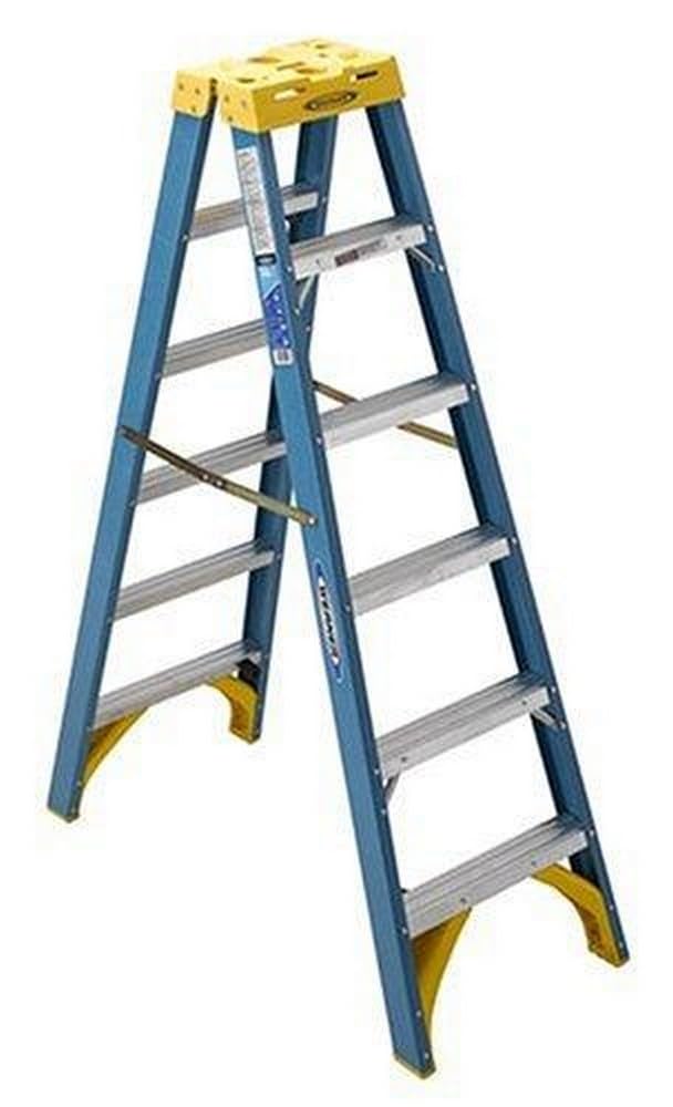 250-Pound Duty Rating Werner Fiberglass Twin Stepladder, 6-Foot
