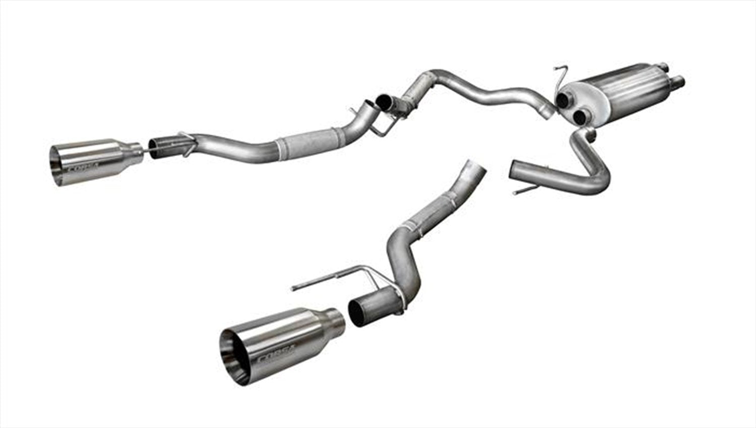 Cat-Back 3.0IN Single 5.0IN Tips (14397) Sport Sound Level | 2017-2020 Ford F-150 EcoBoost Raptor 3.5T Satin Polished