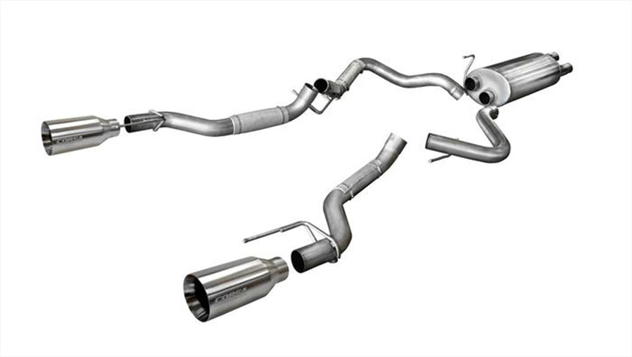 Cat-Back 3.0IN Single 5.0IN Tips (14397) Sport Sound Level | 2017-2020 Ford F-150 EcoBoost Raptor 3.5T Satin Polished