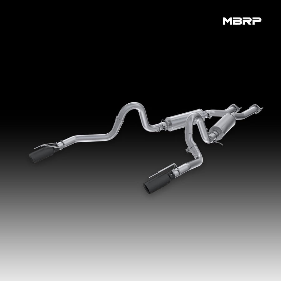 MBRP 99-04 Ford Mustang GT 4.6L Dual Split Rear 2.5in. Cat Back w/ 3.5in. Blk. Dual Wall Tips - S7221ALBT