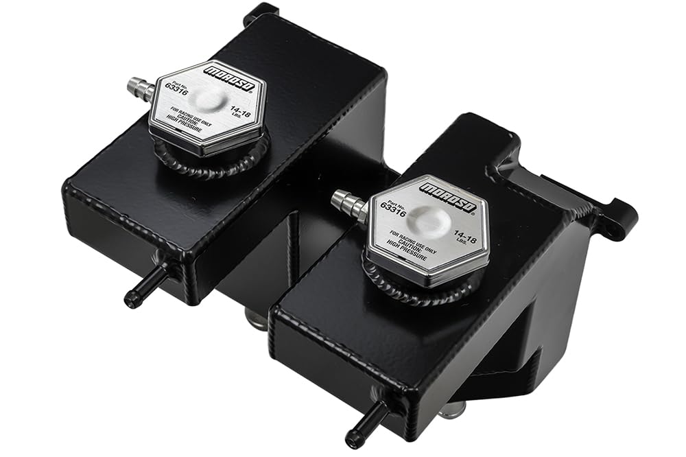 Moroso Dual 43005 Coolant/Intercooler Tank, Fits Polaris RZR w/Fox Piggyback Shock Model, Black Powder Coat Finish