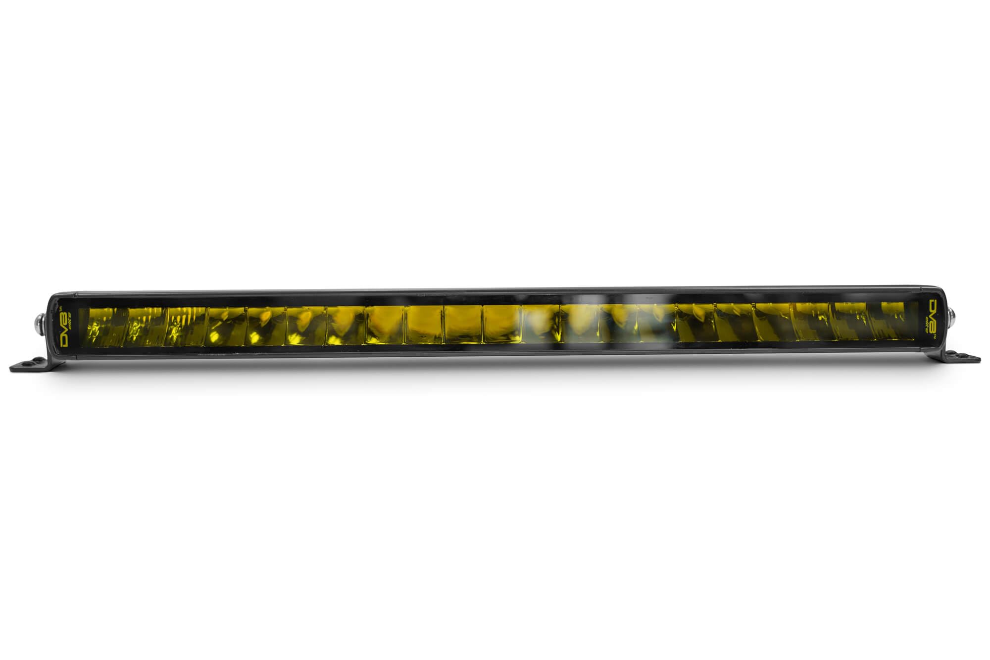 Amber LED Light Bar 20-Inch | Elite Series | Size: 20.5” x 2.0” x 1.5” | Heat Fins to Shed Excess Heat | Flood/Spot Light Pattern | OSRAM LEDs Rated at 50,000 Hours of Use | DV8 Offroad