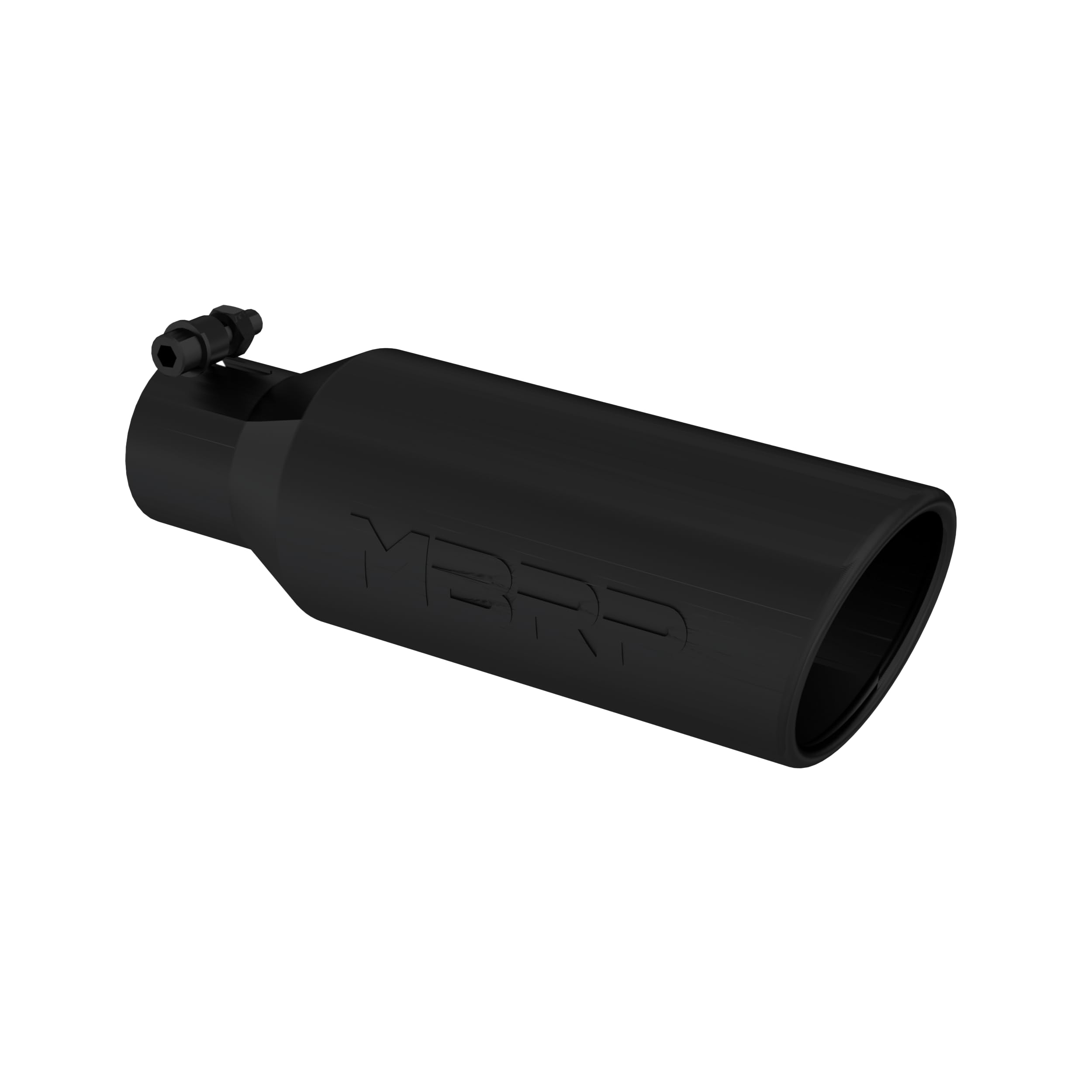 Black MBRP Angled Rolled End Tip (4" O.D., 2.5" Inlet, 12" Length)