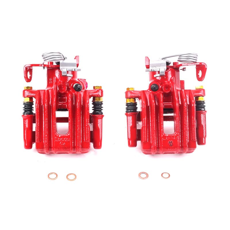 Power Stop Pair of High-Temp Red Powder Coated Rear Calipers For Audi A6 Quattro 1998-2004, Audi Allroad Quattro 2001-2005, Volkswagen Passat 2000-2005 [Model Specific]