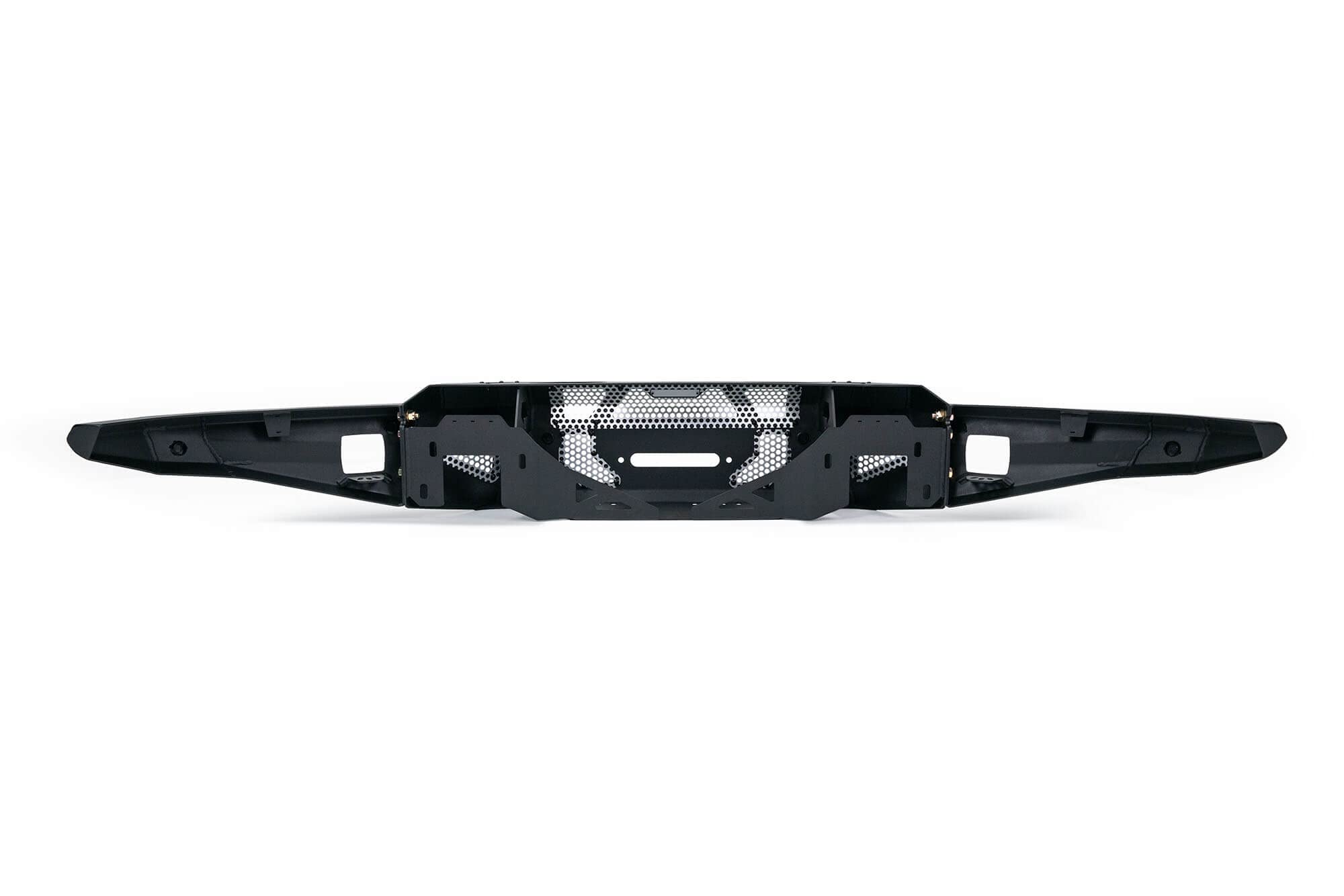 FBFF1-10 | DV8 Offroad | MTO Series Front Bumper for 2021-Current F-150 | 3 Pc Modular Construction | Factory Sensor Compliant | Integrated Winch Mount | Strategic Airflow Cutouts | LED Light Mounts