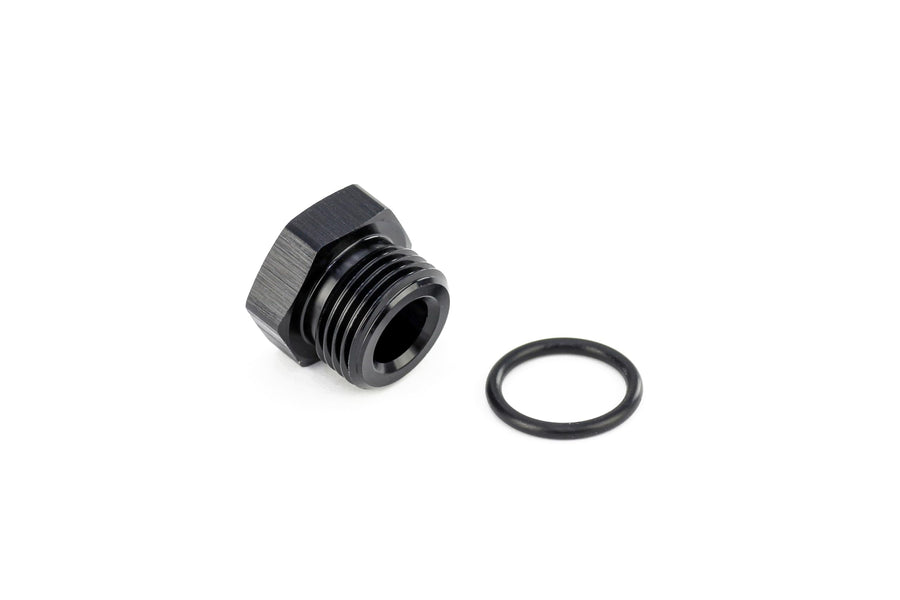 HPS AN Fitting AN814-10 ORB Thread Plug, Aluminum, Size: AN-10, Sealing Type: Port Thread with O Ring, Black