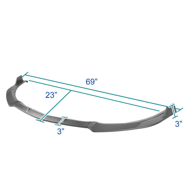 Front Bumper Lip Spec-D Tuning Black Compatible with Mazda 3 2010-2013