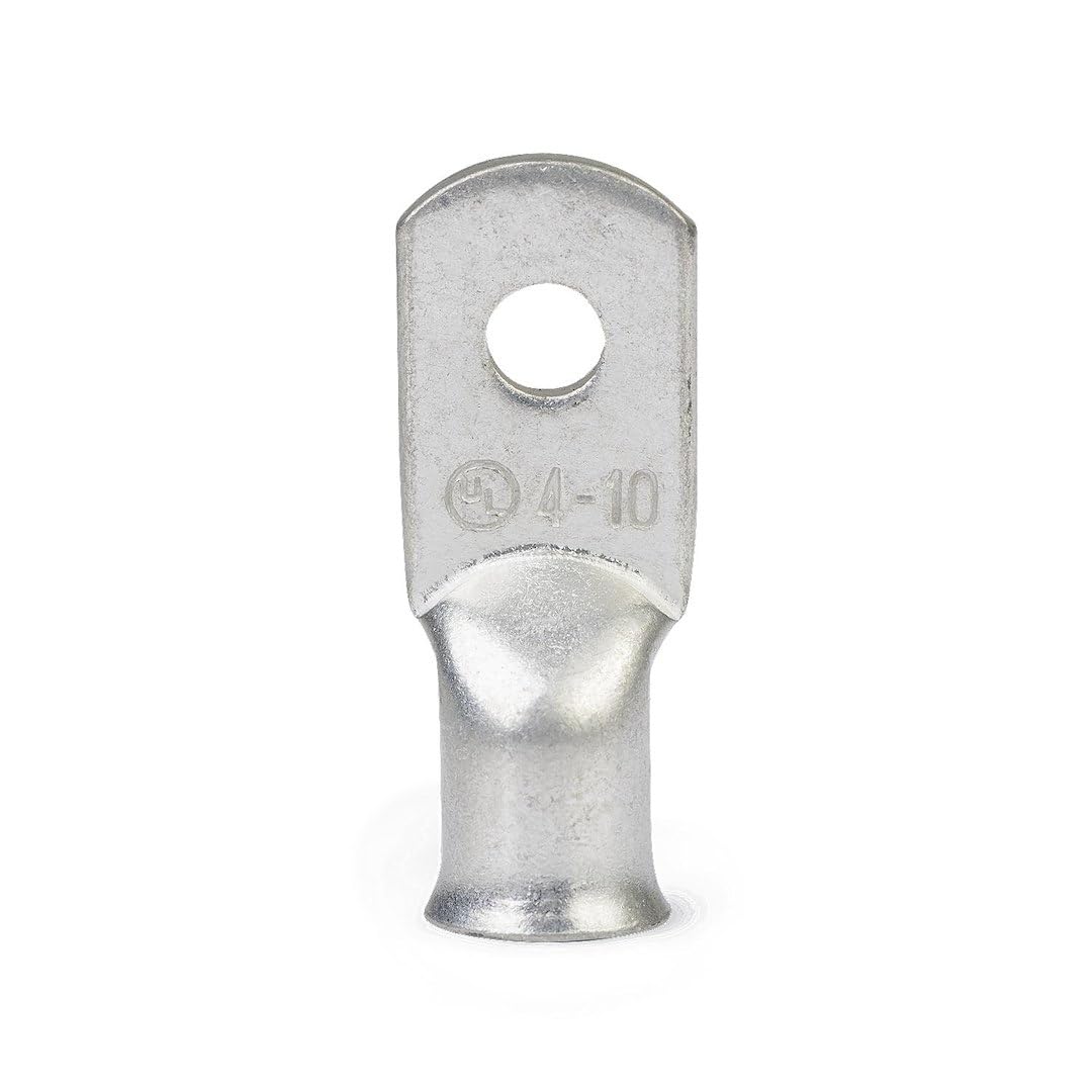 Marine Grade Ancor 242253 Heavy Duty Electrical Tinned Copper Lugs (4-Gauge, Size 10 Screw, 25-Pack)