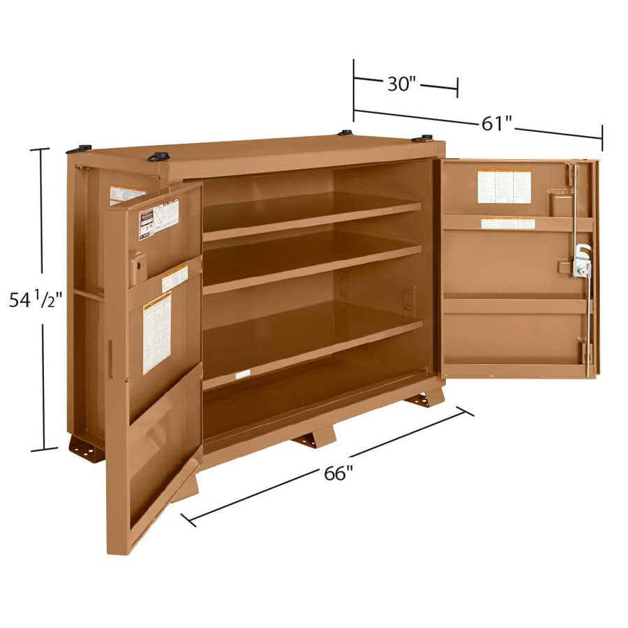 Jobsite Storage Cabinet, Knaack 1020, 66" W x 30" D x 54-1/2" H, Tan
