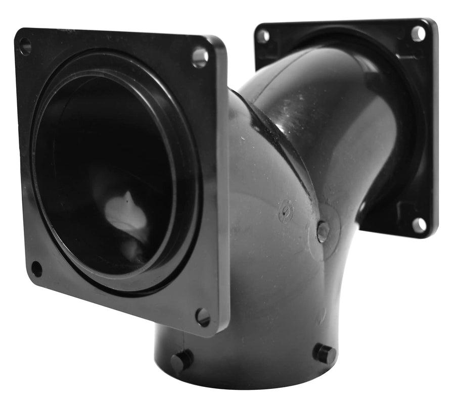 Valterra T1039-1 Two-Way Ell with 3" Rotating Flange x 3" Hub x 3" Rotating Flange