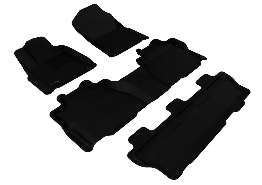 3D MAXpider Kagu Series L1TY15201509 All-Weather Floor Mats Compatible with Toyota Sequoia (2nd Row Bench Seat) 2012-2021 Custom Fit Car Floor Liners, Black